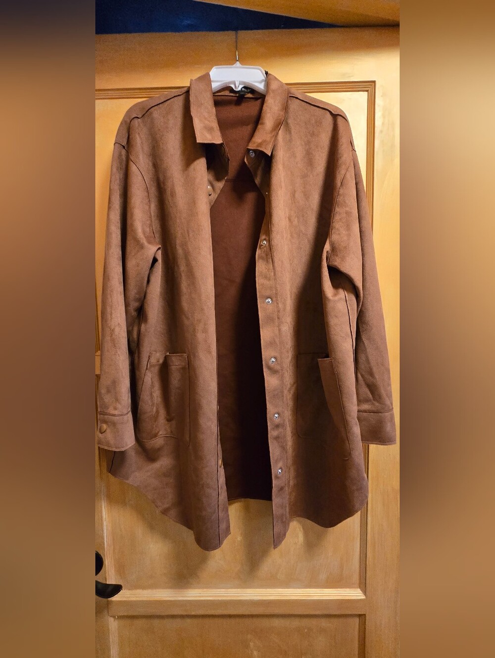 Well Worn Classic Brown Suede-Feel Women's Jacket Shirt